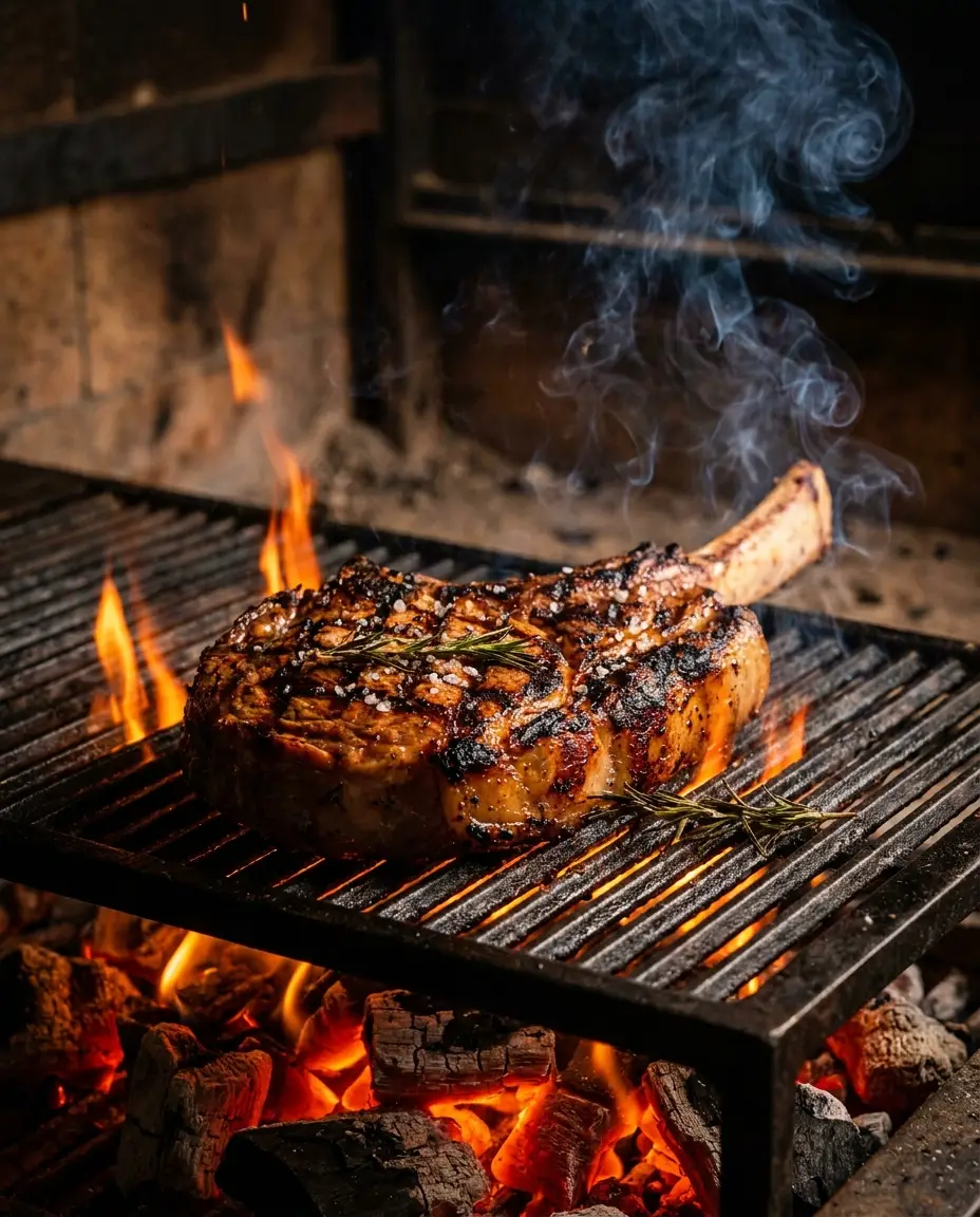 Tomahawk di suino siciliano alla brace