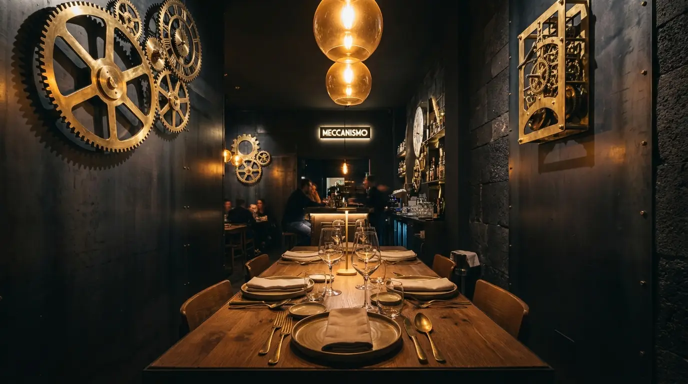 Interno del bistrot Meccanismo a Catania